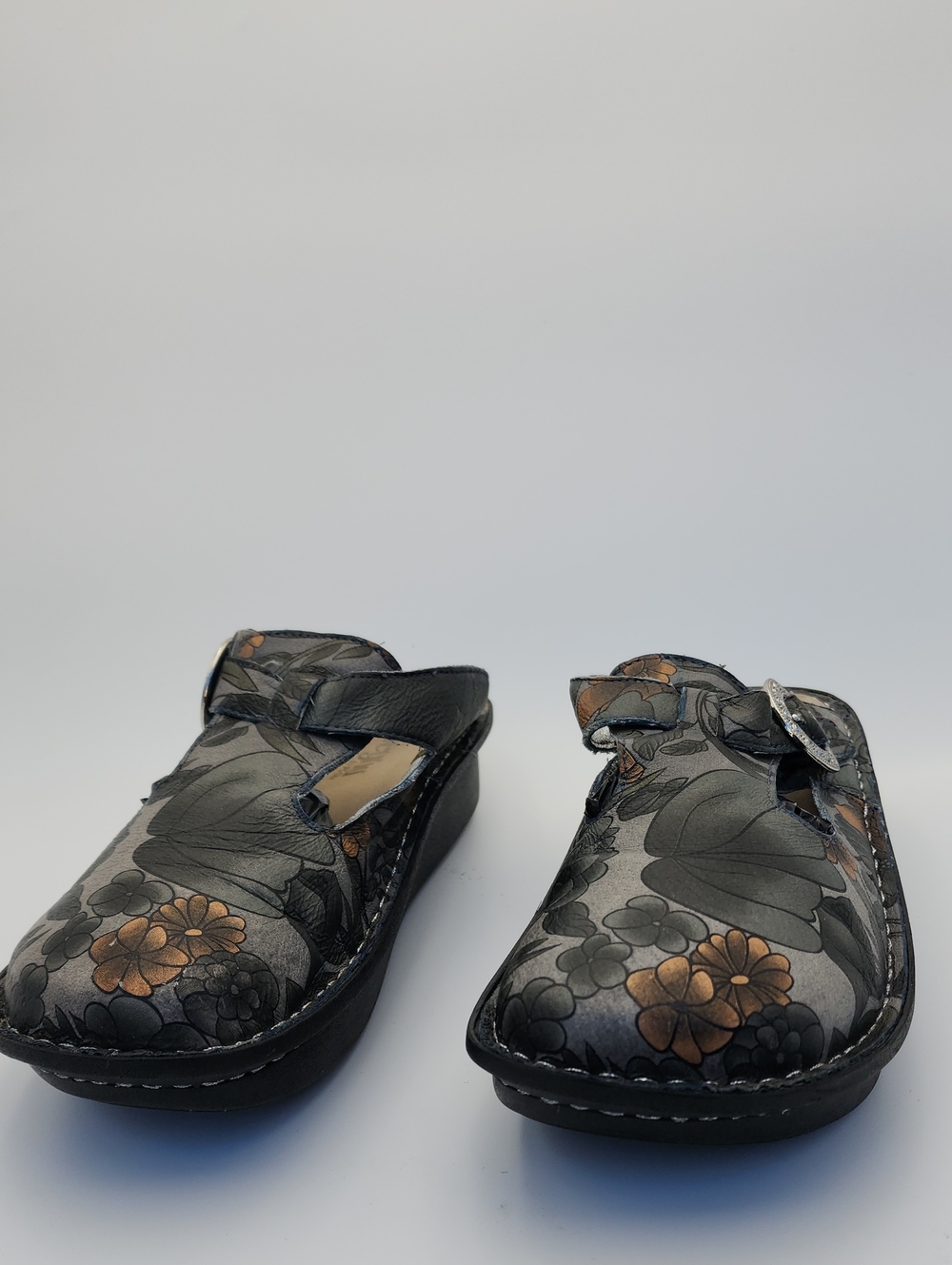 Alegria Classic Leather Floral Clogs / Mules size 37